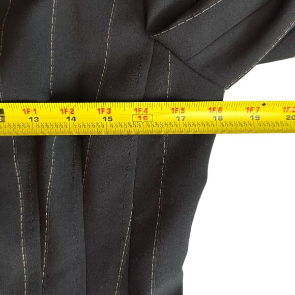 Anne Klein Black Pantsuit with brown Pinstripes - Picture 14 of 17